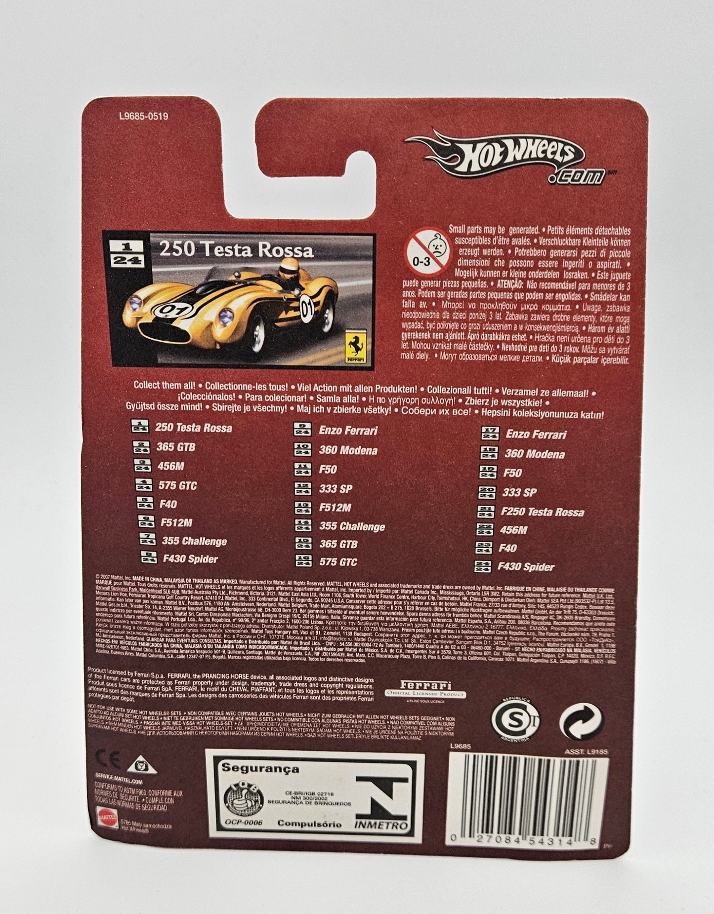 250 testa rossa yellow sealed